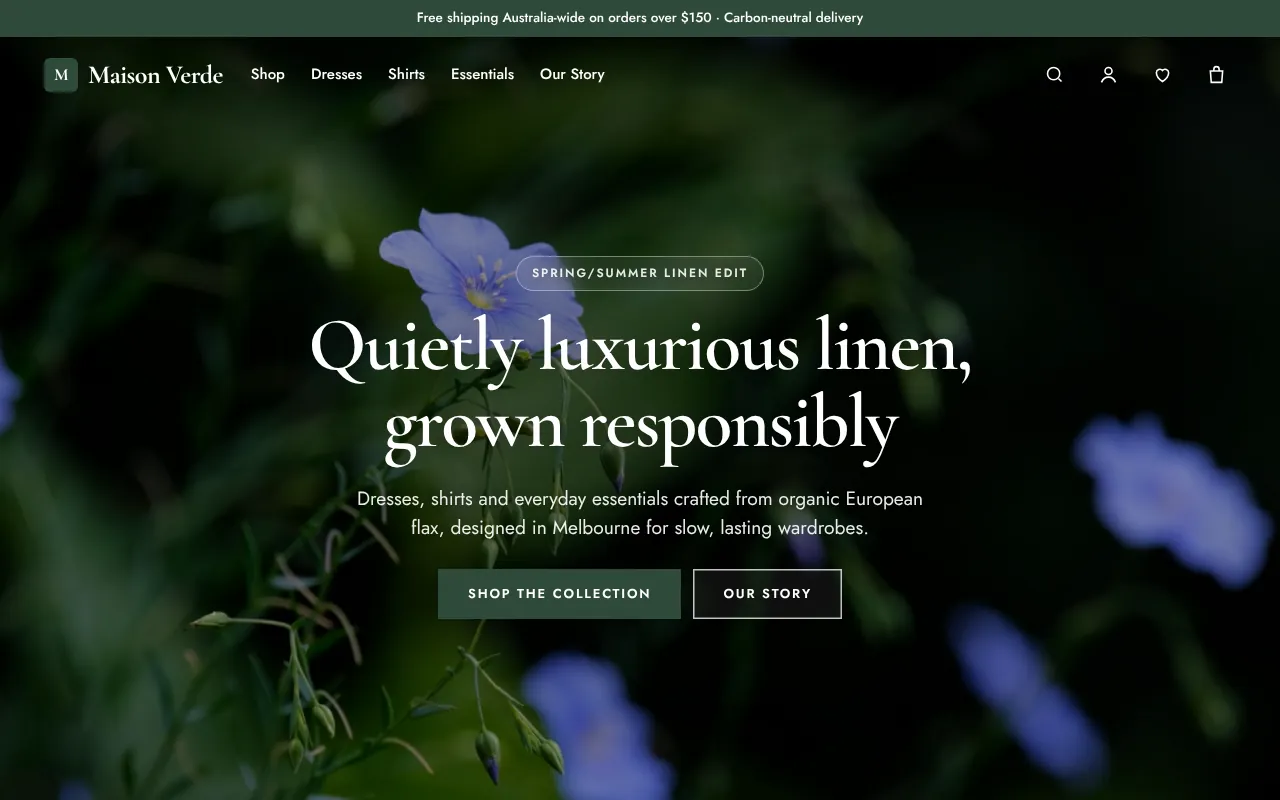 AI-generated online store preview